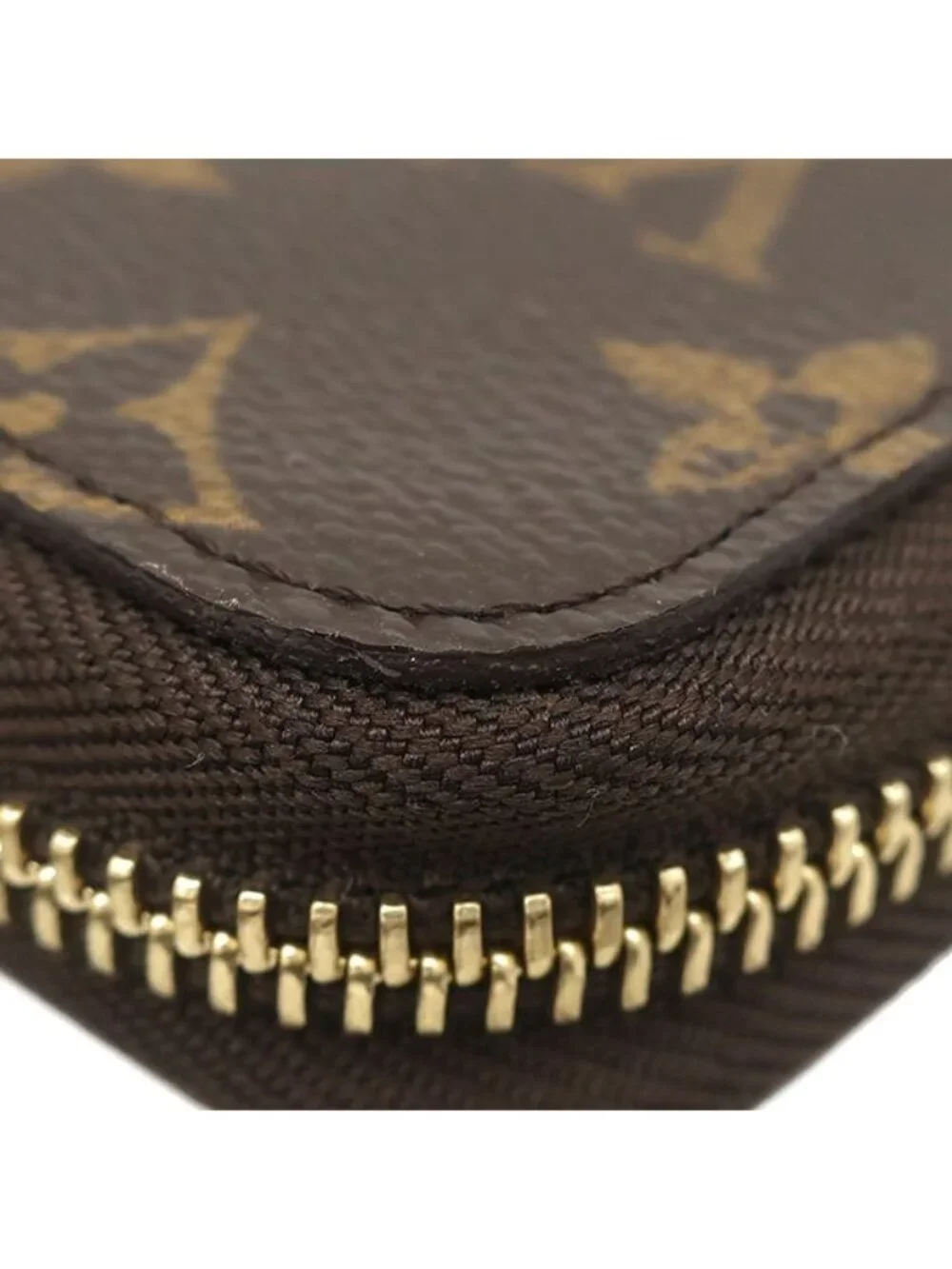 Louis Vuitton Wallet Zippy Organizer Monogram Canvas Gold Brown Zip Around